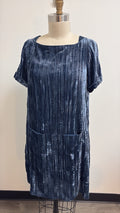 Floreat Anthropologie Blue Crushed Velvet Dress, XS