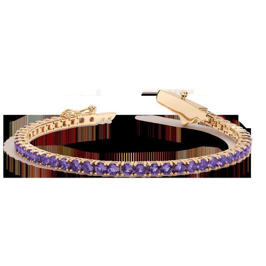 Lab Grown Amethyst Tennis Bracelet