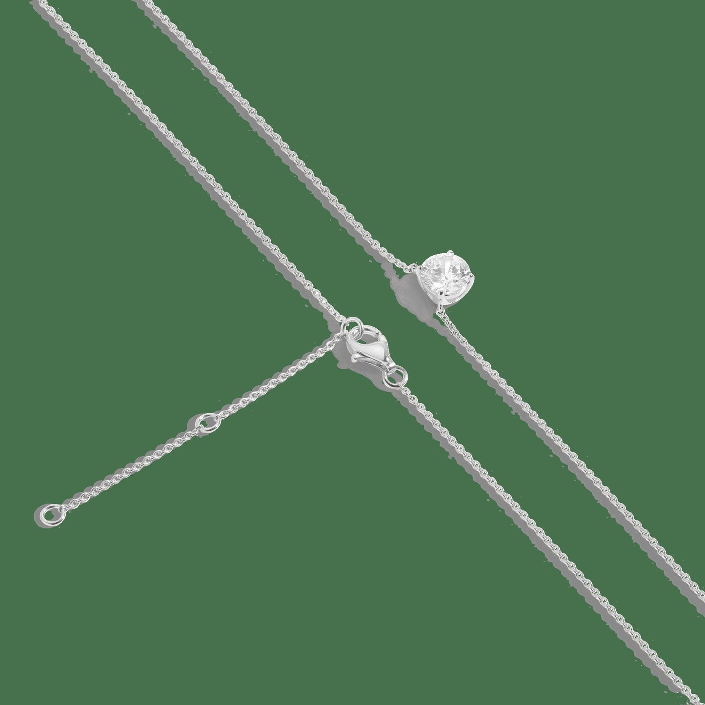 Round Gemstone Solitaire Necklace