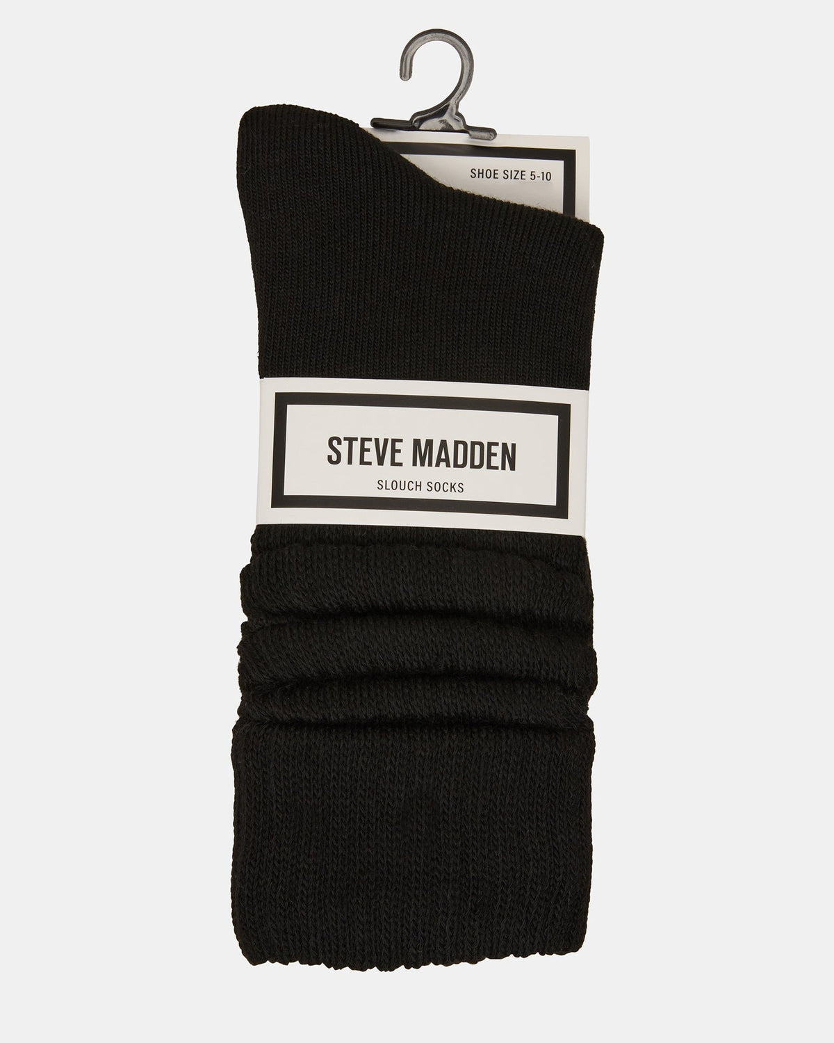 2 PACK RIBBED SLOUCH SOCKS BLACK/WHITE