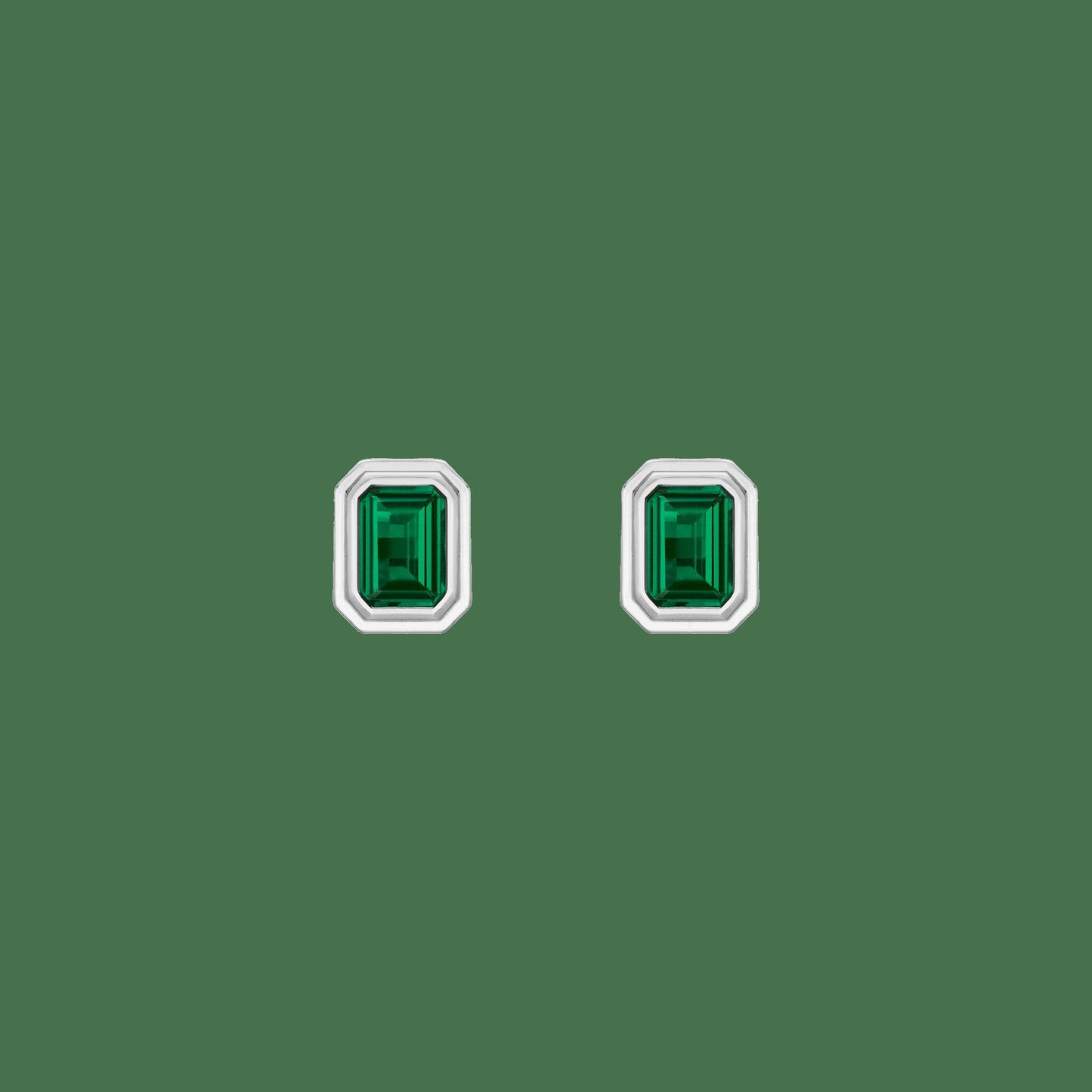 Lab Grown Emerald Heirloom Stud Earrings