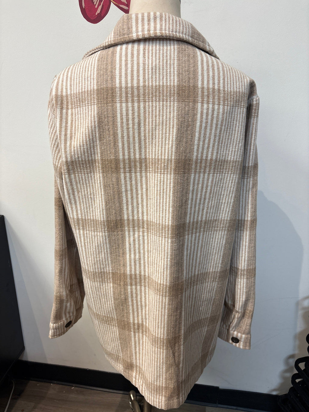 Ci Sono Open Front Plaid Jacket, L