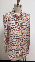 Anthropologie Carolyn Gavin 100% Silk Butterfly Top, 8