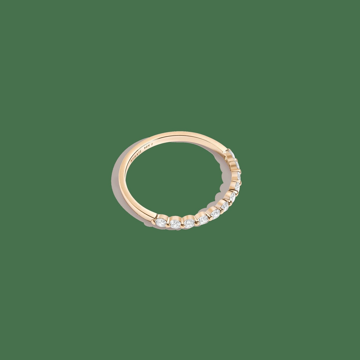 Half-Studded Prong Diamond Gold Band