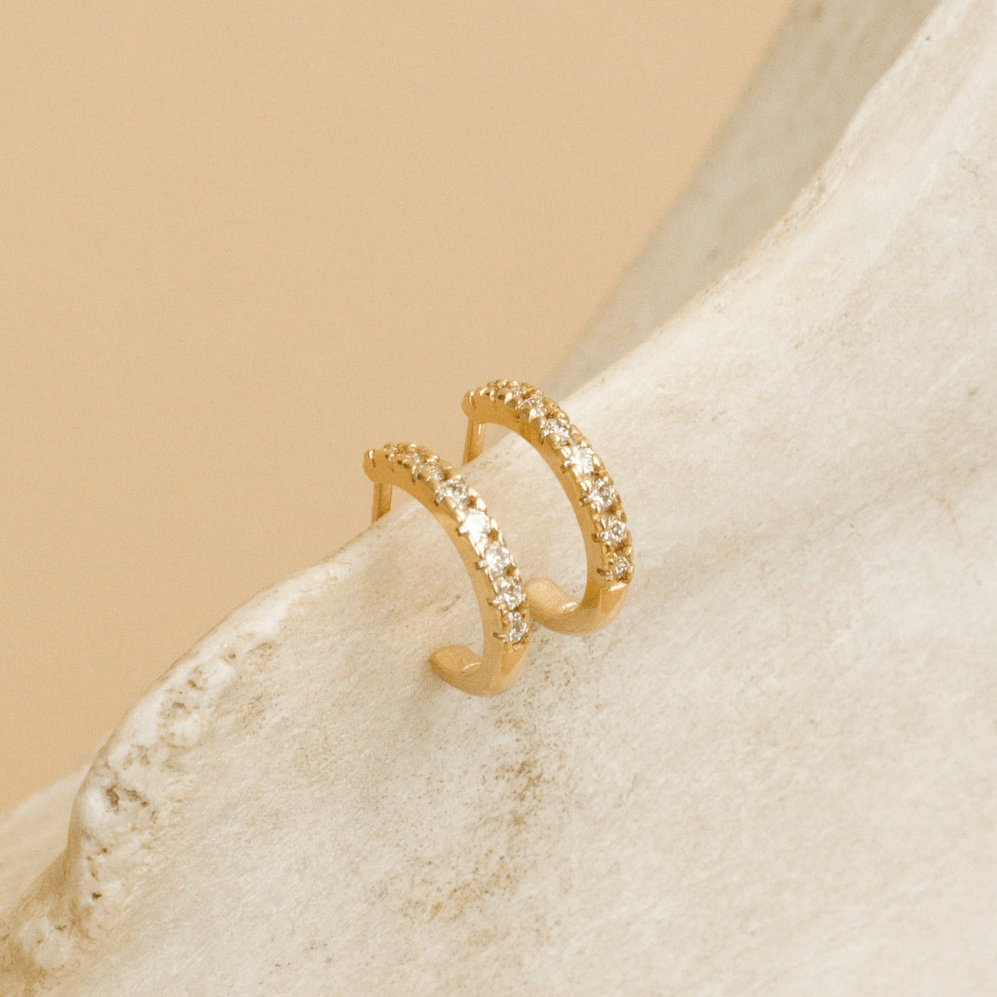 Diamond Huggie Earrings