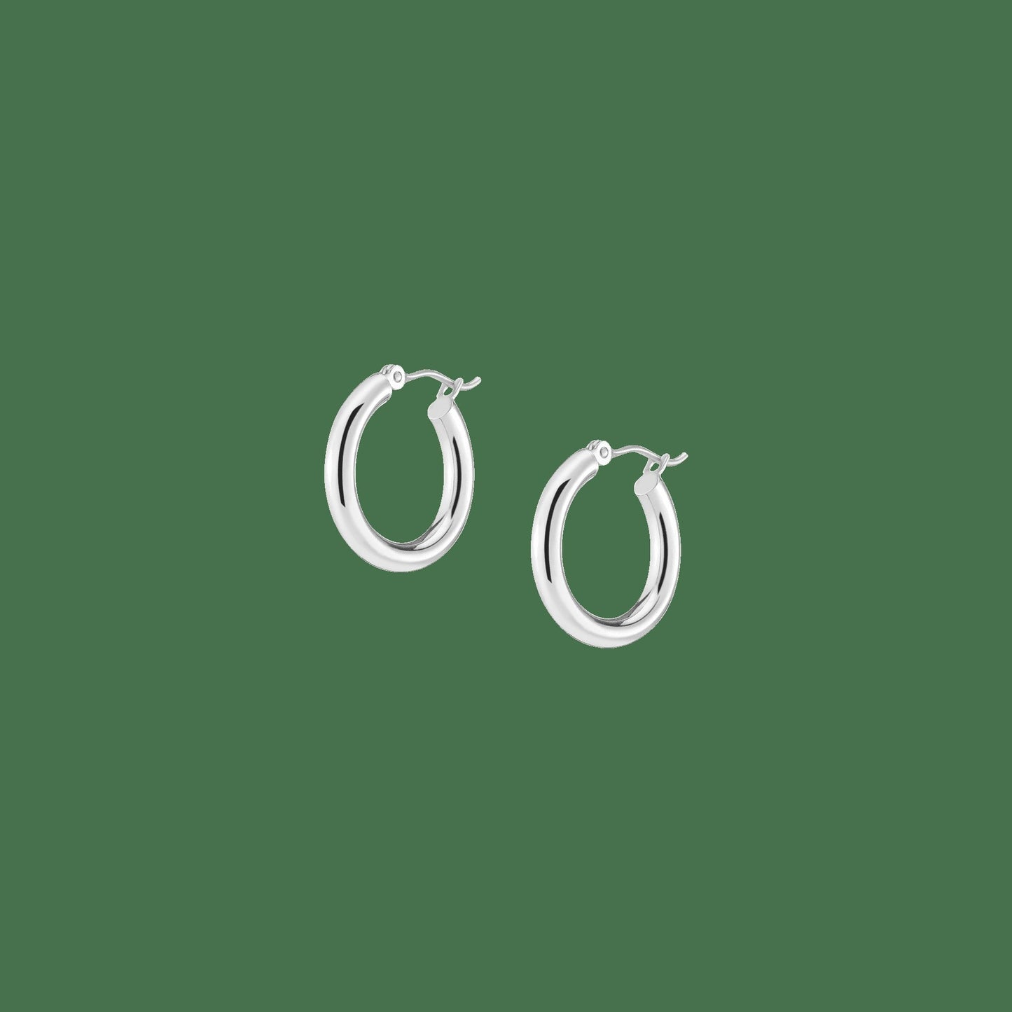 3mm Silver Hoop Earrings - 20mm