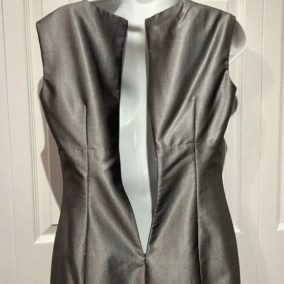 Calvin Klein Silver/Grey Sleeveless Empire Waist Dress Size 6