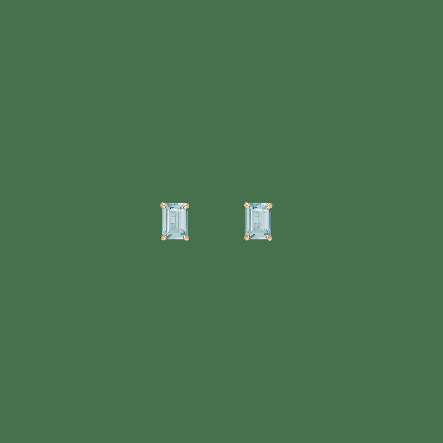 Emerald Gemstone Solitaire Stud Earrings