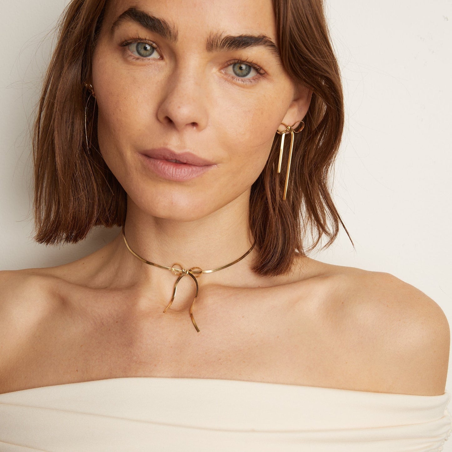 Herringbone Bow Earrings