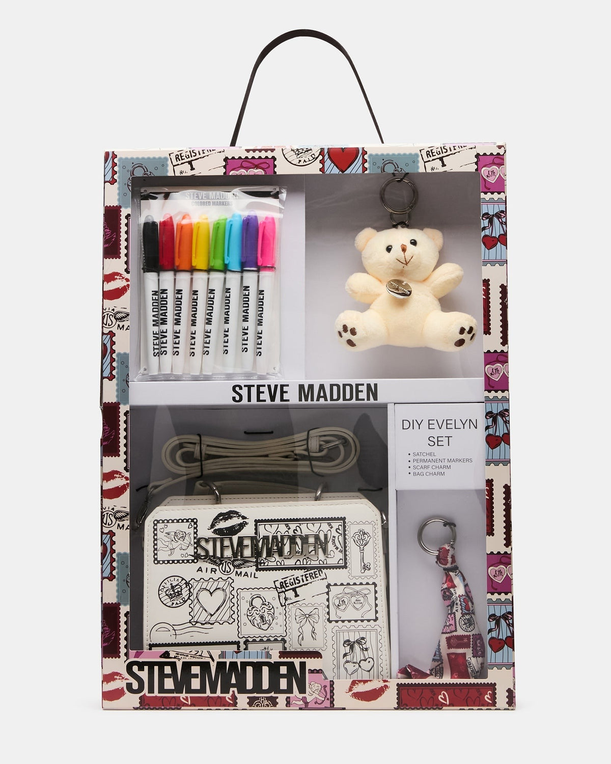 EVELYN STAMP BAG GIFT SET WHITE/MULTI