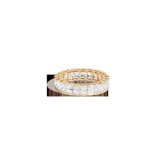 Radiant Lab Grown Diamond Semi-Bezel Eternity Ring