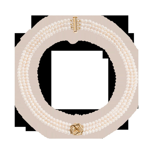 Aurate x Marilyn Monroe: Gold Knot Pearl Necklace