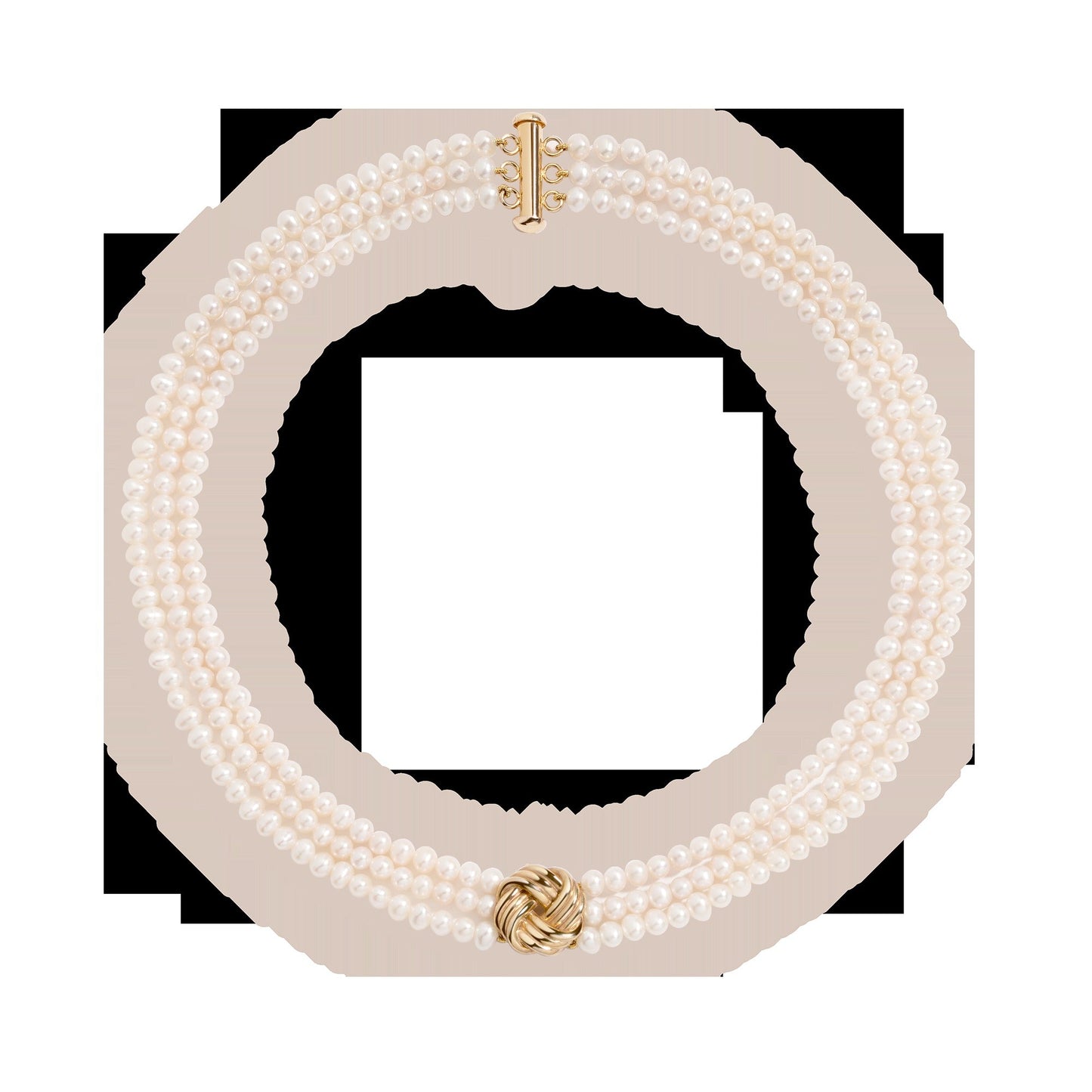 Aurate x Marilyn Monroe: Gold Knot Pearl Necklace