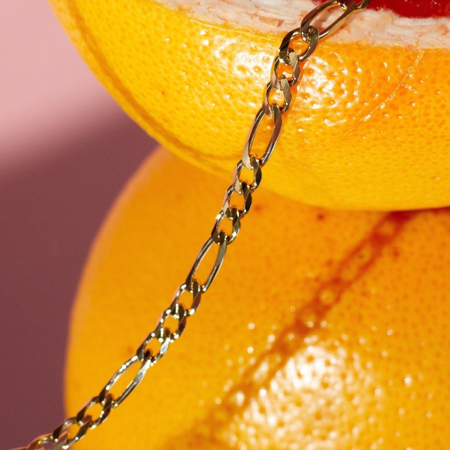 Large Gold Figaro Chain Necklace