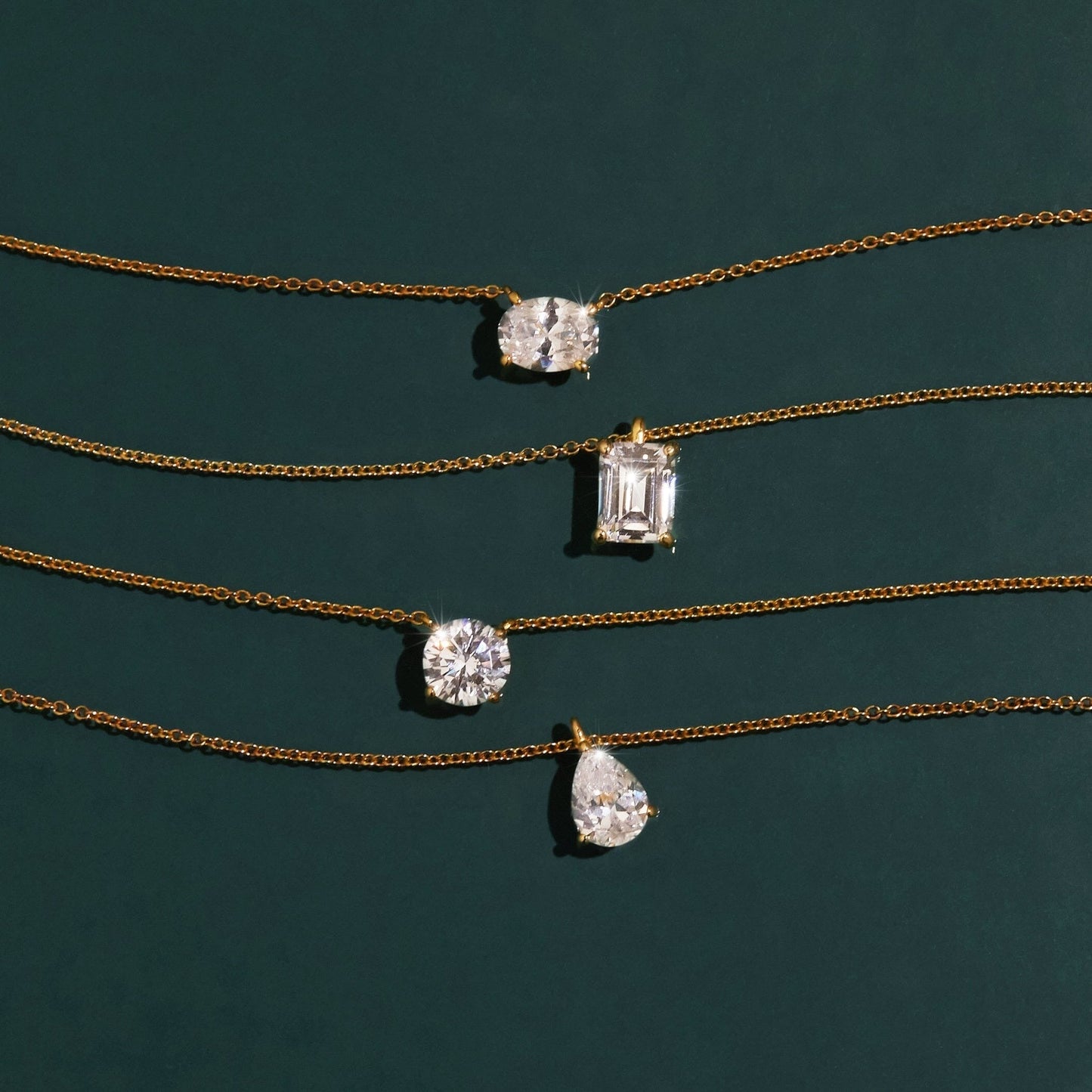 Pear Gemstone Solitaire Necklace