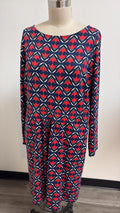 Talbots Blue/Red Dress, XL