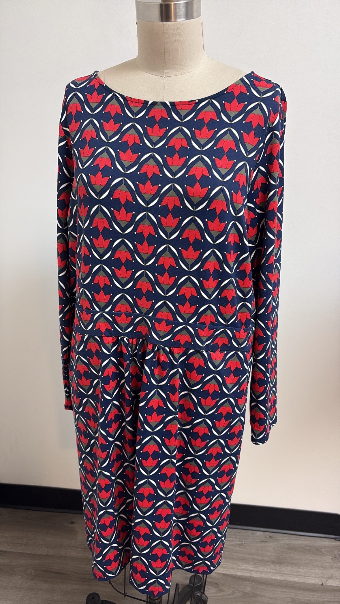 Talbots Blue/Red Dress, XL