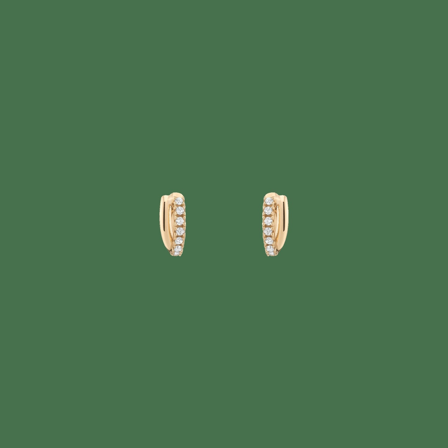 Diamond Crossover Huggie Earrings
