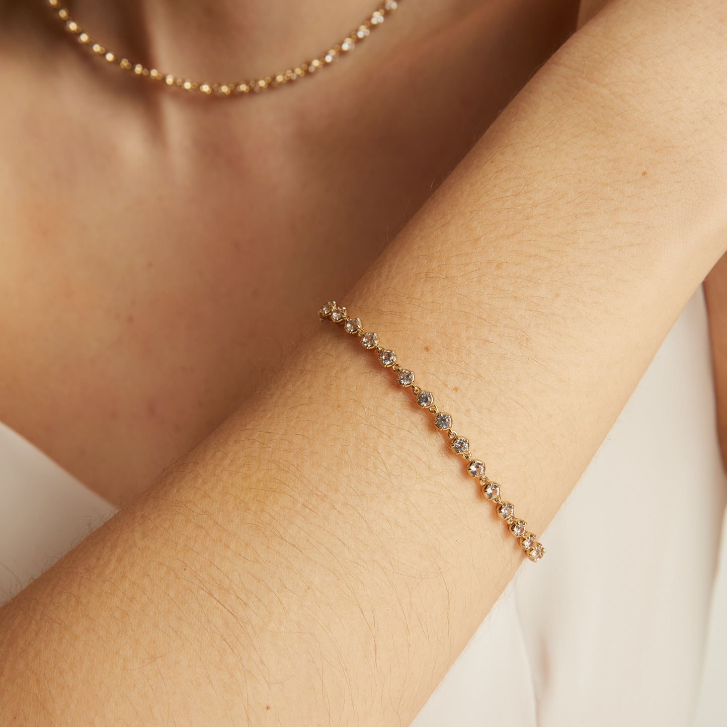 Lab Grown Diamond Georgian Tennis Bracelet