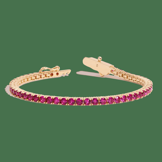Lab Grown Red Ruby Tennis Bracelet - 6ct