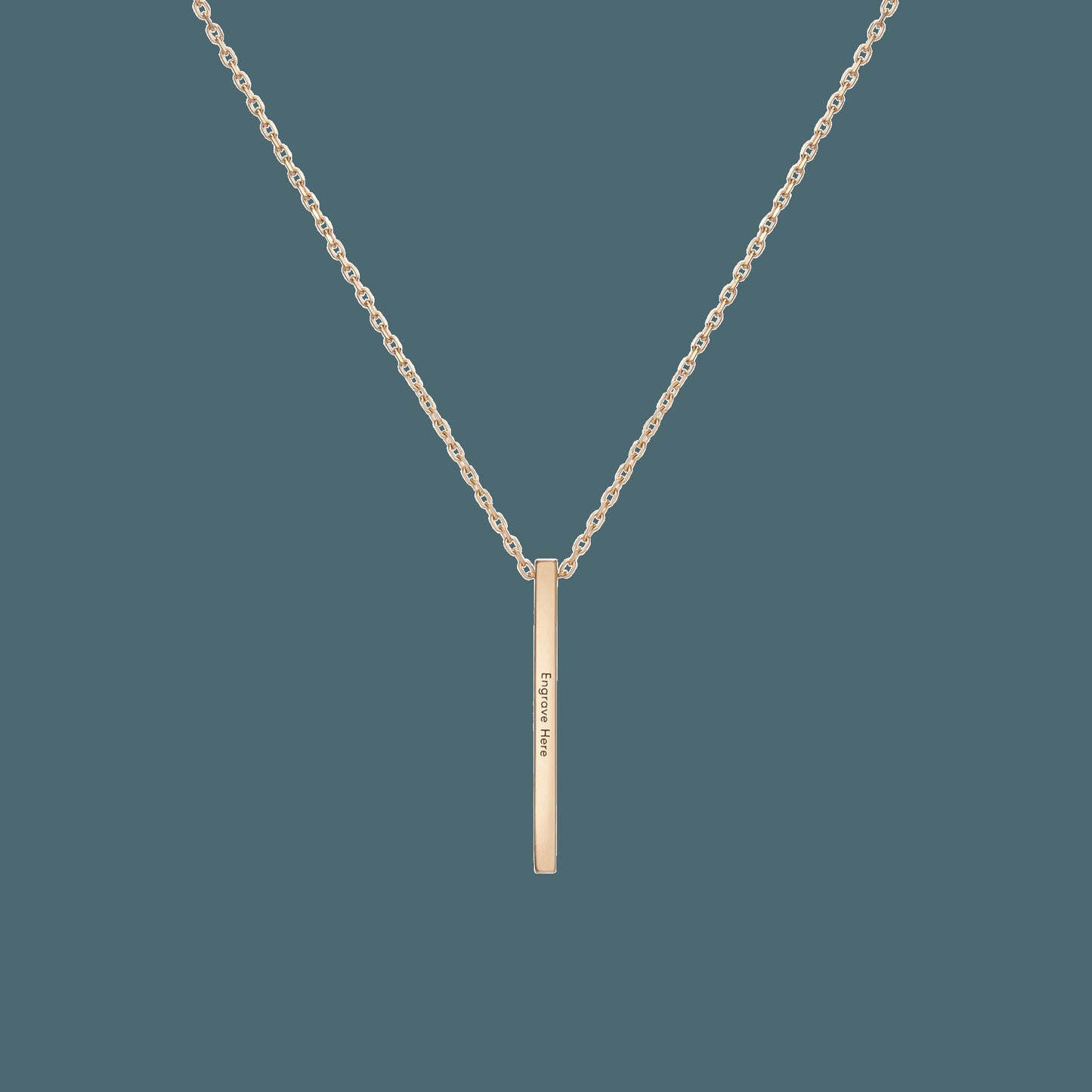 Short Gold Bar Drop Necklace