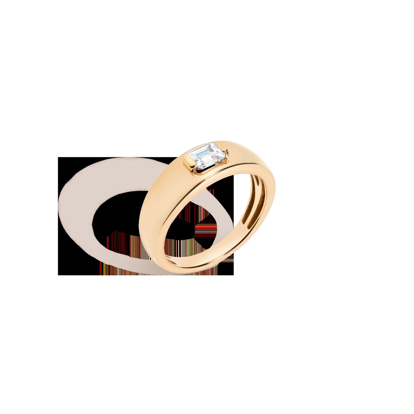 Chunky Lab Grown Diamond Emerald Ring