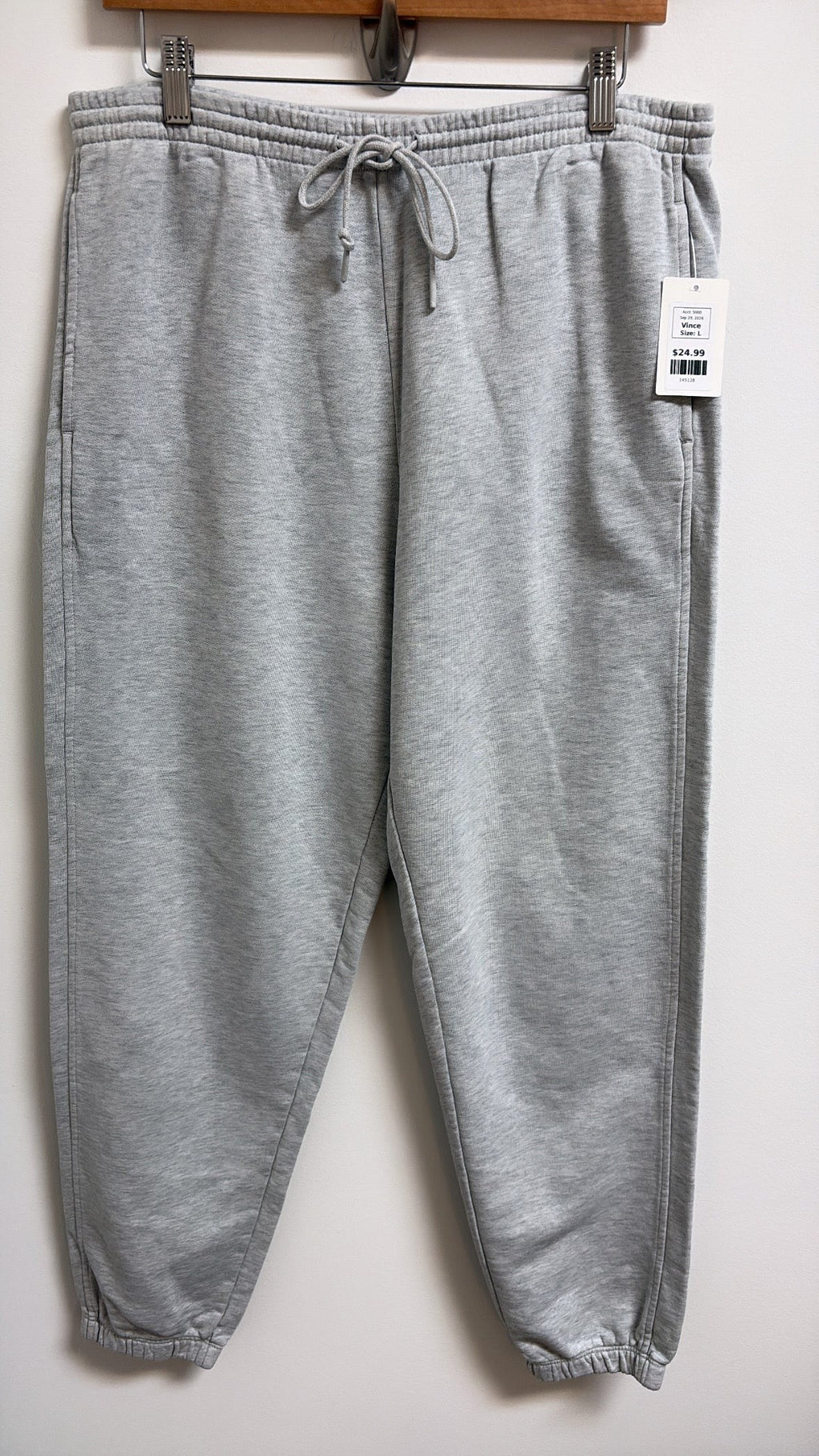 Vince Gray Drawstring 30" Inseam Sweatpants, L