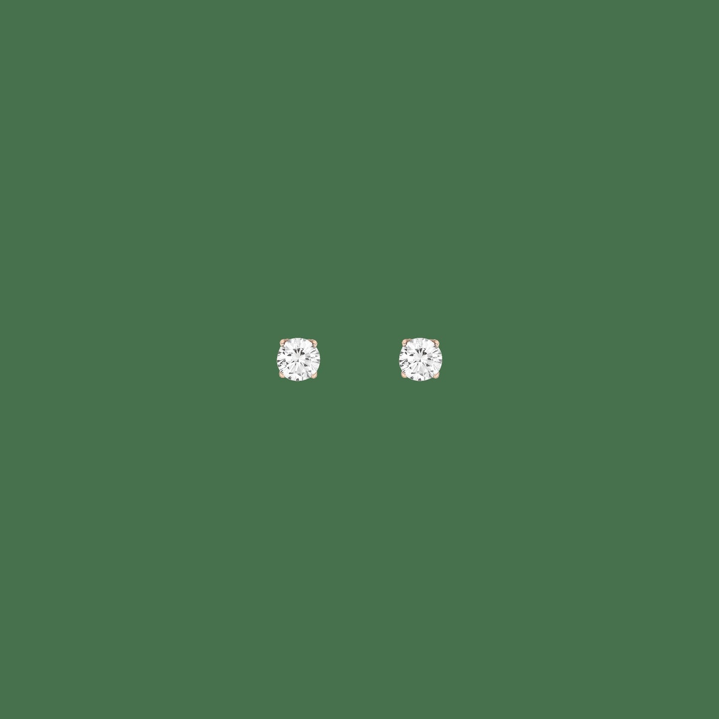 Round Gemstone Solitaire Stud Earrings